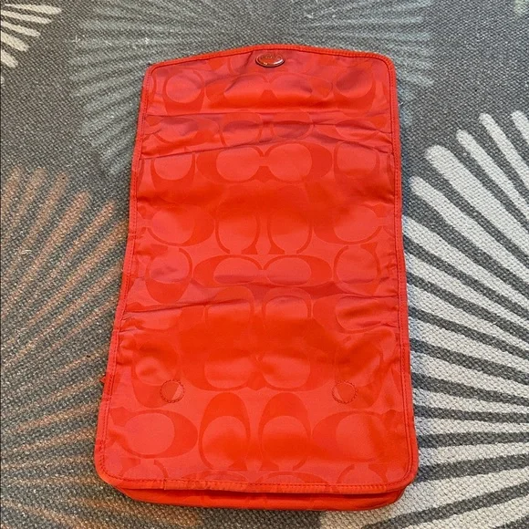 COACH ORANGE HANGING TOILETRY/COSMETICS BAG - Picture 3 of 13